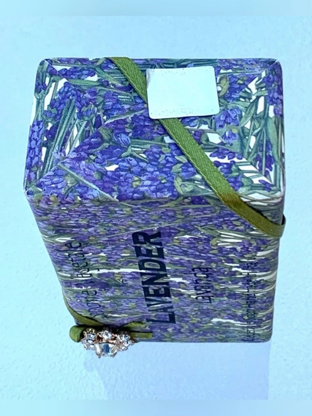 Italian Lavender Sapone Vegetale Bar Soap with Rhinestone Embellished Wrapping